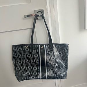 Tory Burch Black and White Patterned Tote